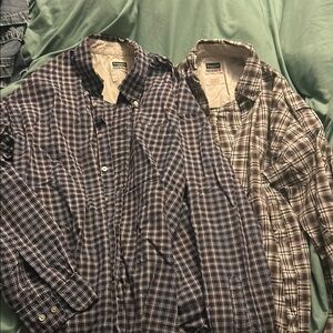 Pendleton Casual Button Down Shirts Blue and Brown